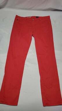 AG Adriano Goldschmied The Stilt Cigarette Leg Pants Red Size 32